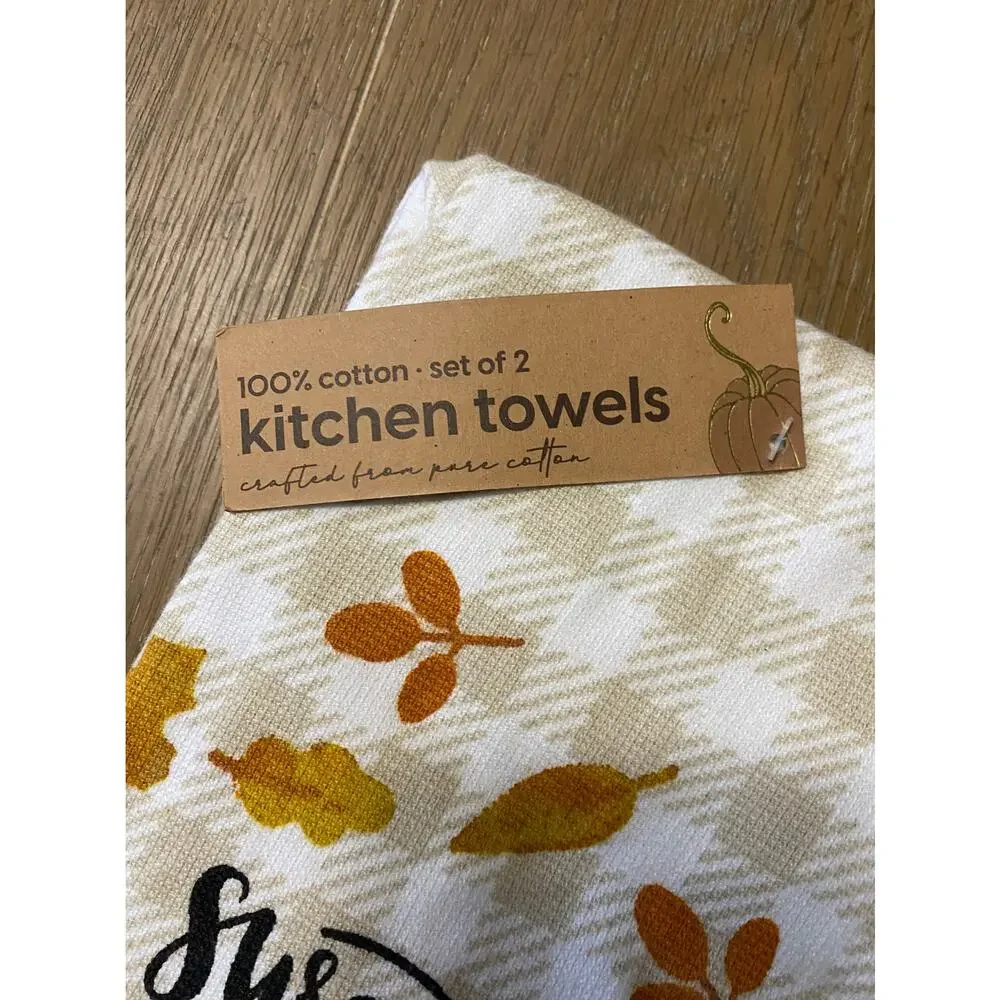 NWT From the hearth “sweater weather is the best weather” kitchen towels